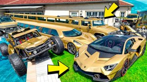 УГНАЛ КУЧУ ЗОЛОТЫХ ЧИТ ТАЧЕК И ОГРОМНЫЙ МОНСТР ТРАК У МАЖОРА ЗА 180 СЕК! БИТВА ВОРОВ В ГТА 5 ОНЛАЙН