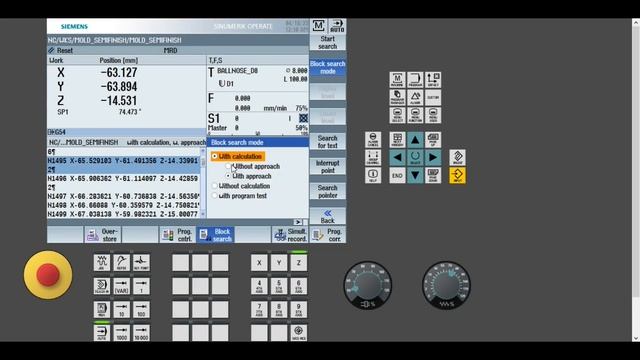 SIEMENS SINUMERIK 828D/840Dsl TUTORIAL- BLOCK SEARCH смотреть онлайн