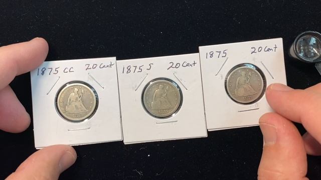 20-Cent Pieces - Short-Lived U.S. Coin - Closer look at 1875 mintmark set (1875, 1875-CC, 1875-S) смотреть онлайн