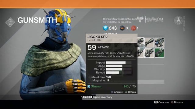 Destiny - (Alpha) Tower Plaza: Gunsmith Shopping: Probst-FR2 & Graviton-ESE Purchased HD Gameplay смотреть онлайн