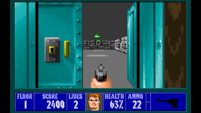 Wolfenstein 3D Gameplay (emulator) Chapter 1 Floor 1
