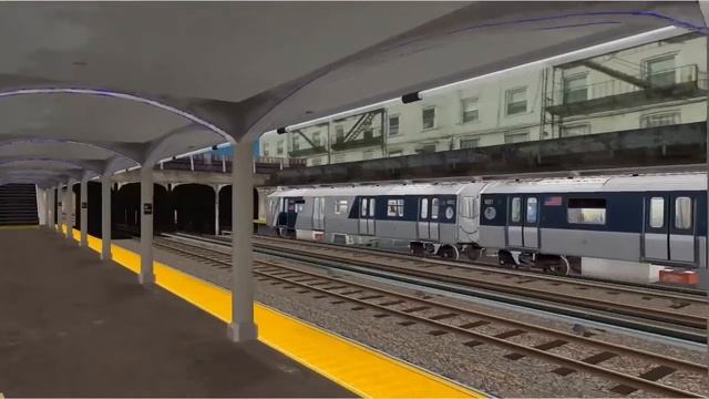 Refurbished R160B Cuomo Siemens N Arrives at Bay Parkway (OpenBVE) смотреть онлайн