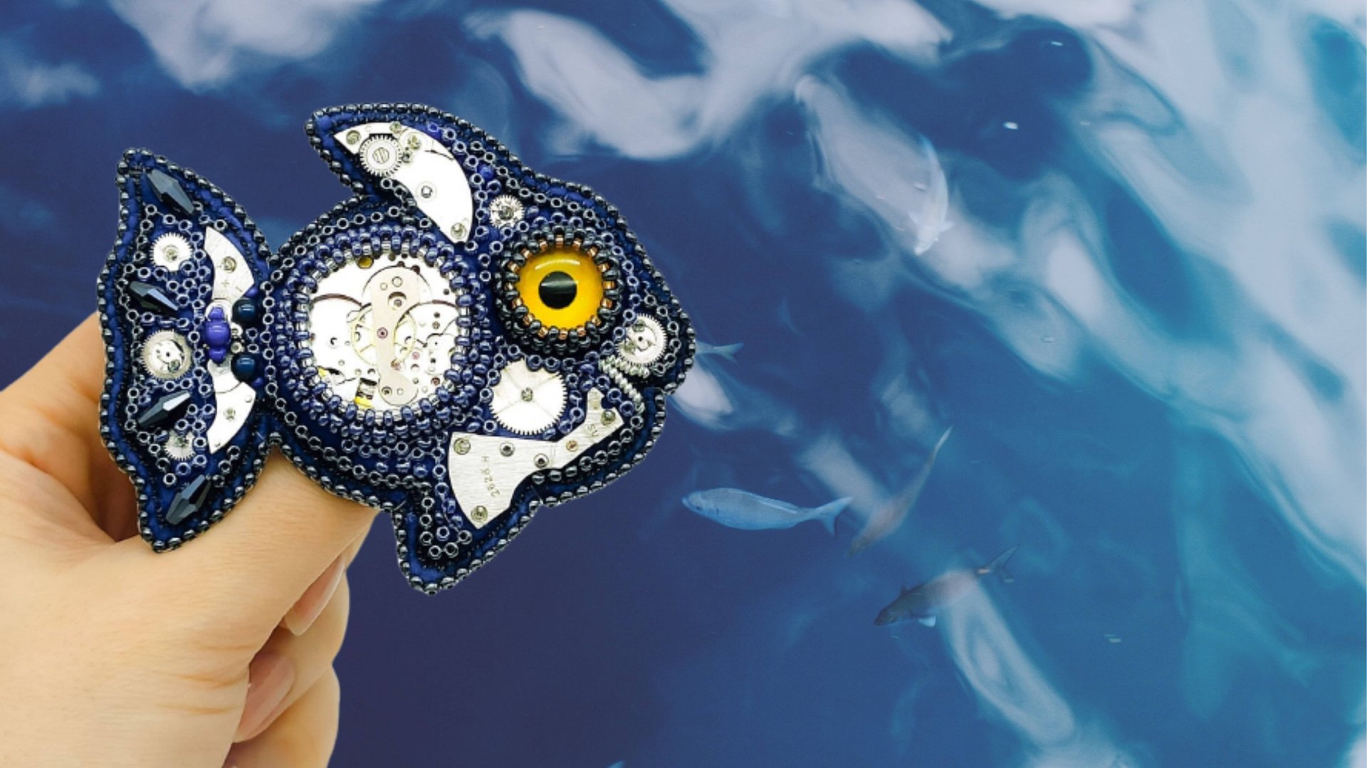 Брошь "Рыба" в стиле стимпанк. Процесс создания. смотреть онлайн