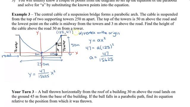 Math 12 - Sec 13.5 Application with a Parabola смотреть онлайн