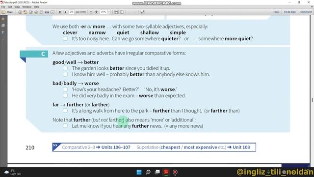 MURPHY KITOBIDAN  DARSLAR.  105-106 UNIT ! INGLIZ TILI 0 DAN, INGLIZ TILINI O'RGANISH