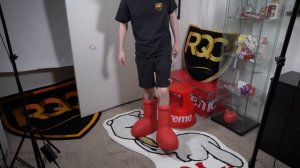 MSCHF Big Red Boots On Feet Review *GOT STUCK*