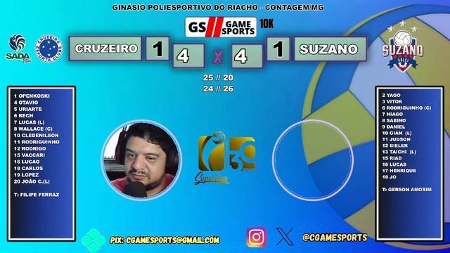 SADA CRUZEIRO X SUZANO | SUPERLIGA MASCULINA 23/24 | NARRAÇÃO AO VIVO смотреть онлайн