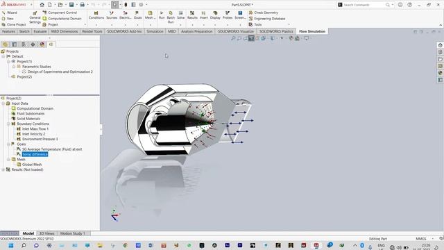 CFD Flow Simulation through a Nozzle and Water Misting Effect using SolidWorks 2022 смотреть онлайн