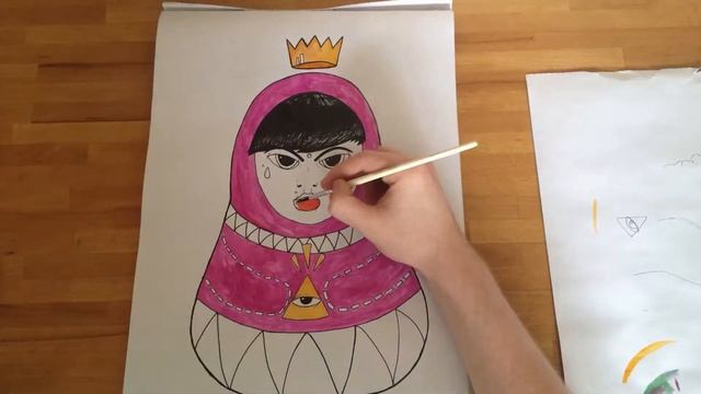Russian Doll Illustration Time Lapse смотреть онлайн