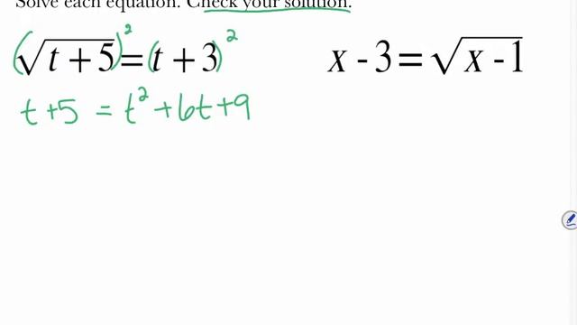Algebra: 10-4 Radical Equations смотреть онлайн