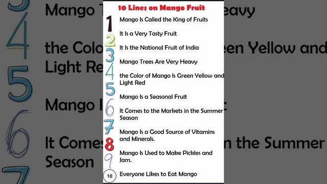 some lines on mango fruit in English @studywithfun8991 смотреть онлайн