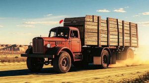 Звук едущего грузовика. Урчание двигателя.