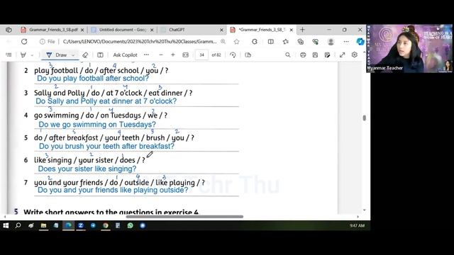 Unit 6 My day & Review 2, Grammar Friends 3 смотреть онлайн