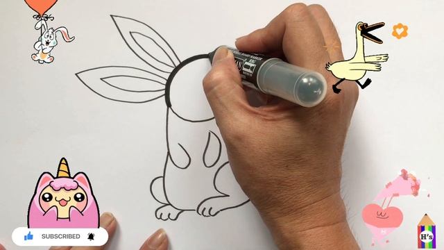How To Draw a Cute Rabbit | рисуем кролика для детей | Bolalar uchun quyon rasm chizish смотреть онлайн