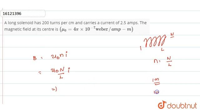 A long solenoid has 200 turns per cm and carries a current of 2.5 amps. The magnetic field at its смотреть онлайн