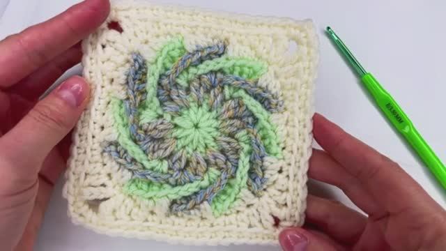 Квадратный мотив, связанный крючком - Вязание крючком для новичков смотреть онлайн
