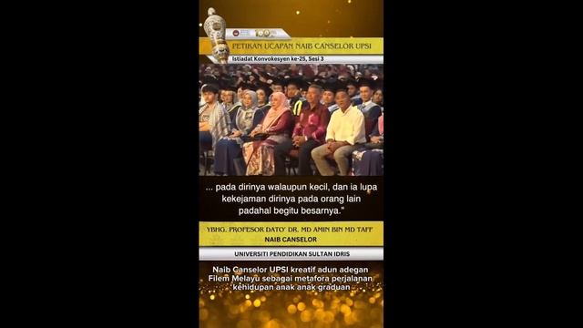 Kata kata motivasi Naib Canselor UPSI : YBHG PROF. DATO' DR. MD. AMIN BIN MD TAFF смотреть онлайн