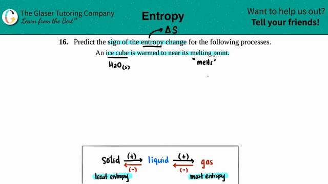 16.16a | Predict the sign of the entropy change: An ice cube is warmed to near its melting point смотреть онлайн