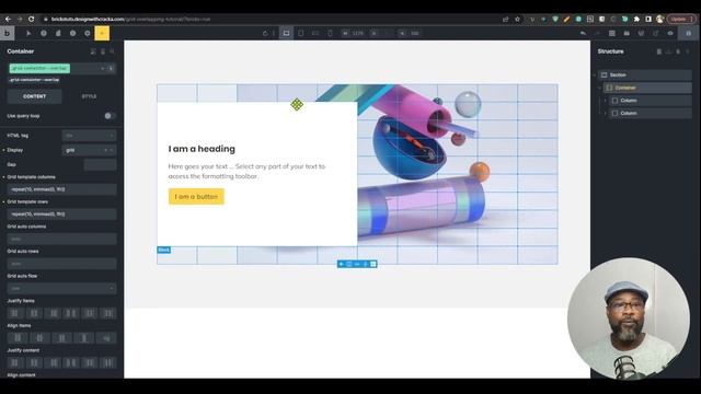 Простое наложение содержимого на CSS-сетку в Bricks Builder - Руководство по WordPress смотреть онлайн