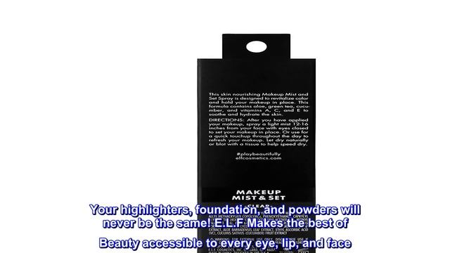 Great product - e.l.f. Makeup Mist & Set - Large Lightweight, Long Lasting, All-Day Wear Revitaliz смотреть онлайн