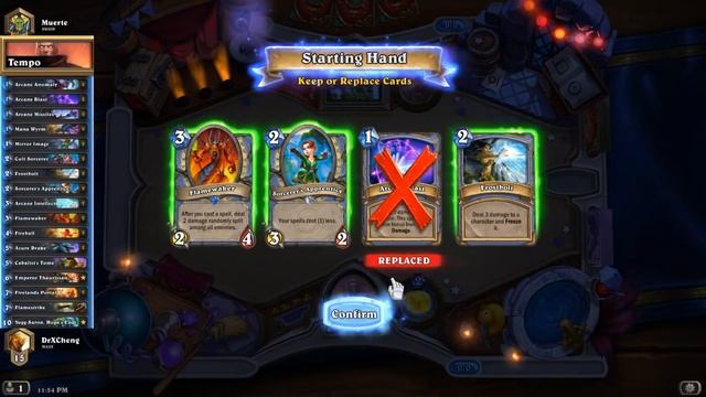 Hearthstone August 2016 Gameplay: Tempo Mage (Arcane Anomaly & Firelands Portal) смотреть онлайн
