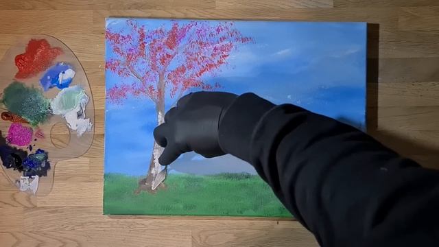 Paint a magical moment: Acrylic Painting Tutorial of a Girl playing with Butterflies at a Tree смотреть онлайн