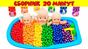 Сборник #6 мультиков для самых маленьких зрителей. Кинетический песок. Новые игрушки. Слаймы. Звуки