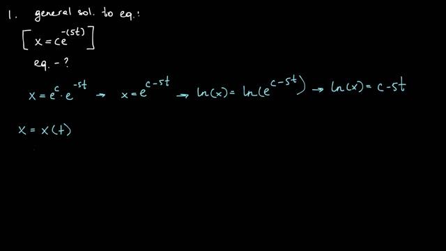 #1.1 x=Ce^(-5t) Find eq. by its' solution смотреть онлайн