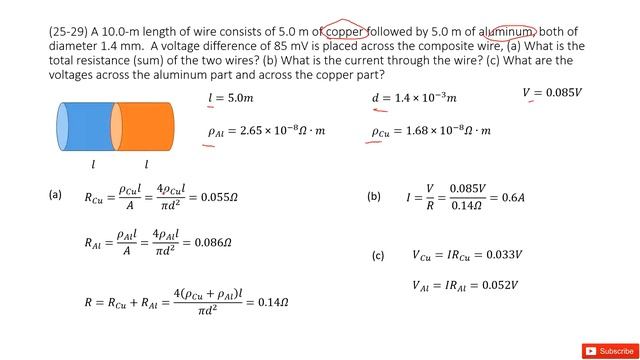 (25-29) A 10.0-m length of wire consists of 5.0 m of copper followed by 5.0 m of aluminum, both of смотреть онлайн