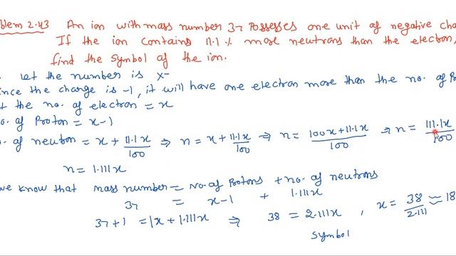 An ion with mass number 37 and possess one unit of negative charge .If the ion Conatins 11.1% more смотреть онлайн