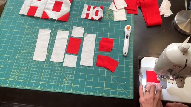 Ho Ho Ho Christmas quilt block-pillow-two sizes-simple sewing-red and white смотреть онлайн