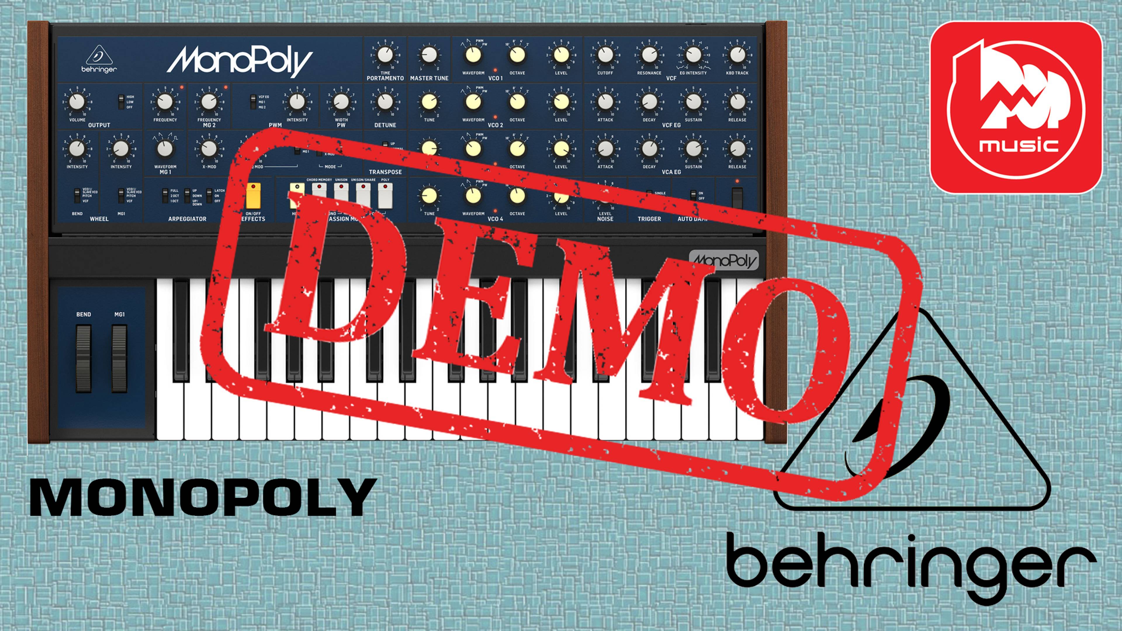 Аналоговый синтезатор BEHRINGER MONOPOLY - демонстрация звучания смотреть онлайн