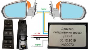 Схема подключения зеркал с электроскладыванием на весте Инструкция по применению в описании к видео