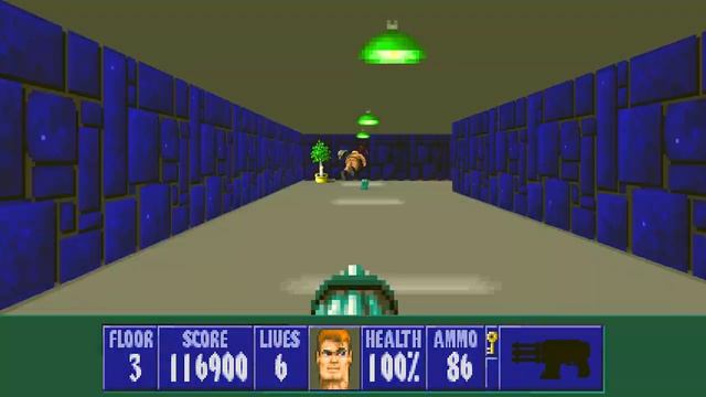Let's Play Wolfenstein 3D - E3M3: Halls of Reich. смотреть онлайн