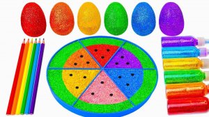 Для малышей мультики АСМР. Смешные игрушки. Разноцветные слаймы. Арбуз. Яйца. Учим цвета