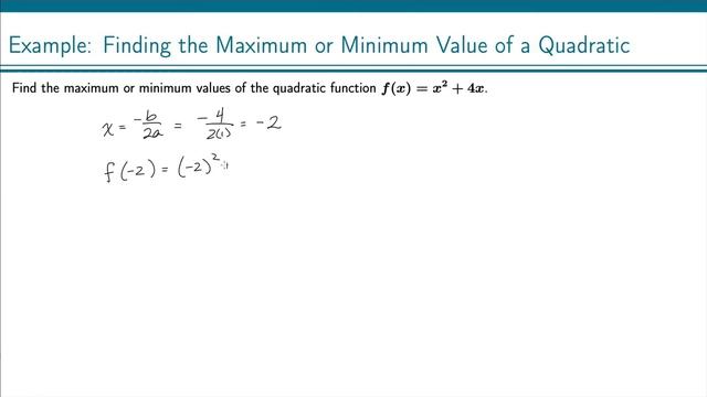 Example: Extreme Value of a Quadratic (3) смотреть онлайн