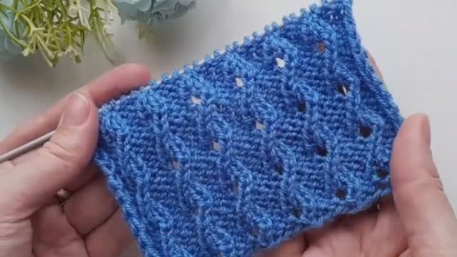 Самый простой ажурный узор спицами для новичков — легкий мастер-класс смотреть онлайн