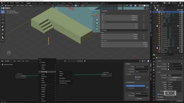 10 - Modeling the External Area - 3 -Duplicating with Geometry Nodes смотреть онлайн