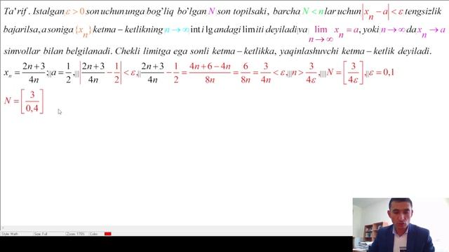 6-dars Limit Tarifidan Foydalanib Limitlarni Hisoblash