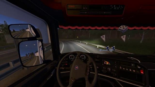 ETS2: RJL Scania tandem + Ekeri + V8 crackle sound смотреть онлайн