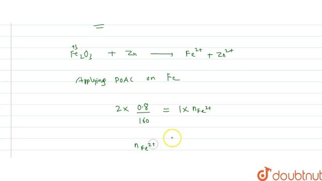 A Sample Of 1.0g Of Solid `Fe_(2)O_(3) Of 80%` Purity Is Dissolved In A Moderately Concentrated ...