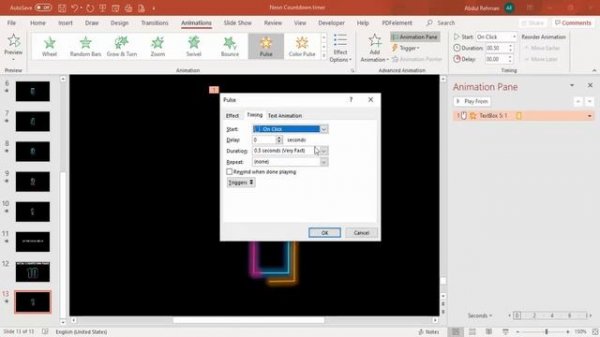 How to create a Countdown timer in PowerPoint | Neon Light Countdown timer template in PowerPoint