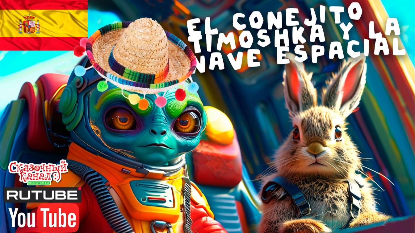 El Conejito Timoshka Y La Nave Espacial. Зайчик и инопланетный корабль. на испанском языке.