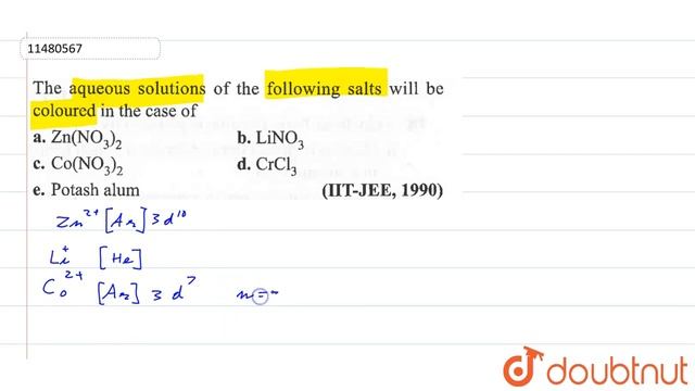 The aqueous solution of the following salts will be coloured in the case of смотреть онлайн