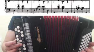 Обучение игре на баяне| "Голубой вагон" Припев.