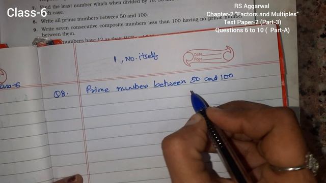 Class-6|Chapter-2|Factors and Multiples|Test Paper-2|Questions 6 to 10|Part A|(Part-2) смотреть онлайн