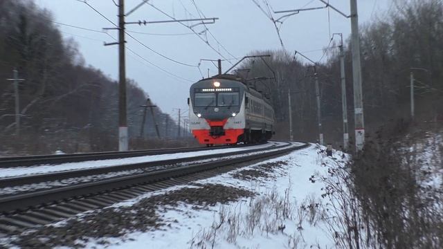 Электропоезд ЭД4М-0487 ЦППК перегон Ворсино - Латышская смотреть онлайн