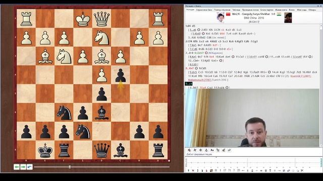 Лондонская система (8.Сb5!?) Вэй И - Гангули, Китай 2016 (1-0) смотреть онлайн