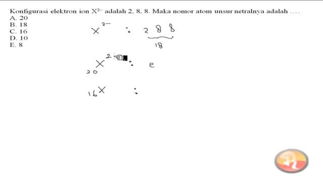 Konfigurasi elektron ion X2- adalah 2 8 8 maka nomor atom unsur Netral nya adalah sistem periodik смотреть онлайн