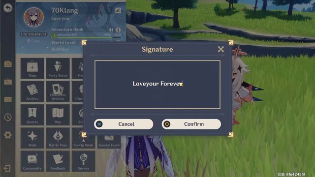 Genshin Impact, How to change edit or change your Signature on PC and Phone. смотреть онлайн